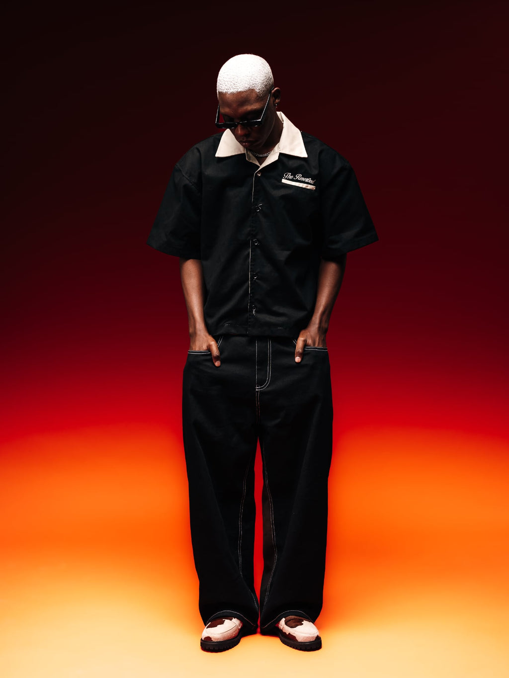 "SCRIPT" CAMP COLLAR POLO