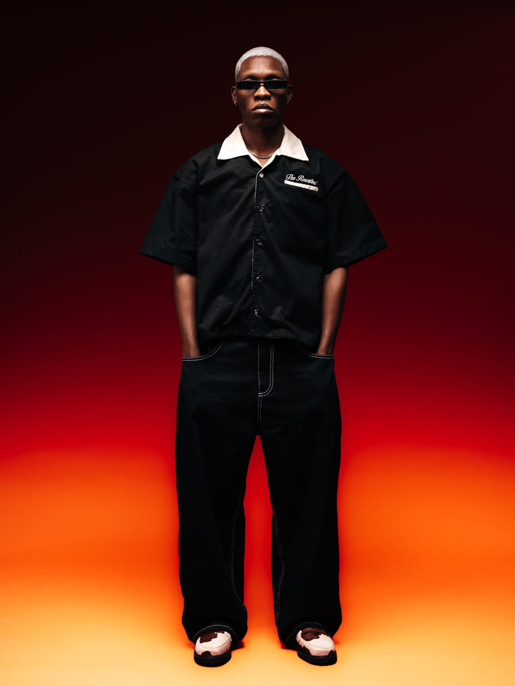 "SCRIPT" CAMP COLLAR POLO
